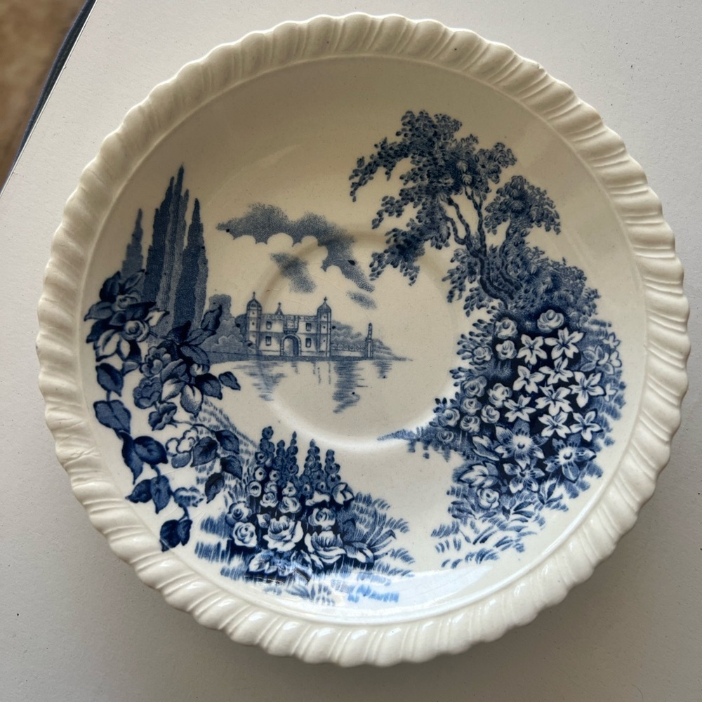 Johnson Brothers Saucer Blue and White Decorative Plate